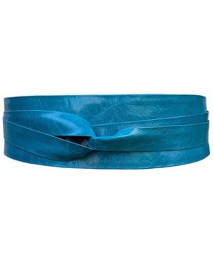 Ada Classic Wrap Leather Belt - Blue