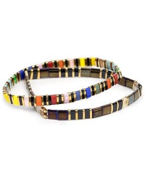 Saachi Bead Stretchable Bracelet - White