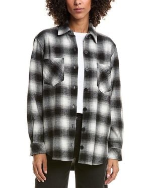 Bella Dahl Oversized Wool-Blend Shacket - Gray