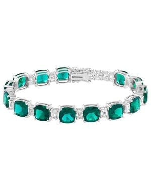 Effy Fine Jewelry 14K 24.98 Ct. Tw. Lab-Grown Diamond & Lab-Grown Emerald Bracelet - Blue