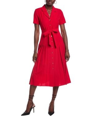 Nanette Lepore Pleated Shirtdress - Red