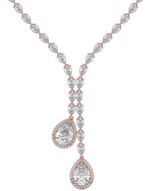 Sabrina Designs Lab Grown Diamonds 14K Rose 16.39 Ct. Tw. Lab-Grown Diamond Lariat Necklace - White