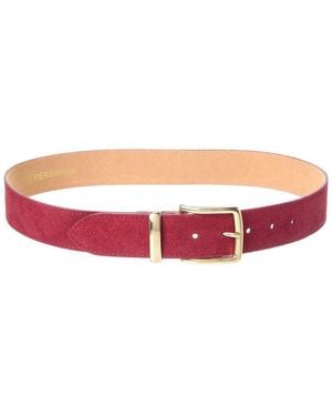 Persaman New York Amber Suede Belt - Red