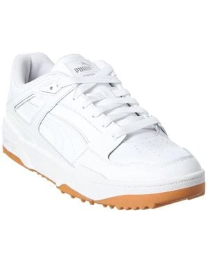 PUMA Slipstream Canvas & Leather Trainer - White