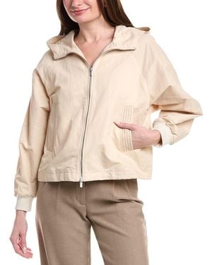 Peserico Linen-Blend Bomber Jacket - Natural