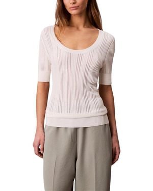 Calvin Klein Fine Gauge Pointelle Top - White