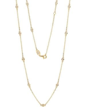 Suzy Levian 14K 0.50 Ct. Tw. Diamond Station Necklace - White