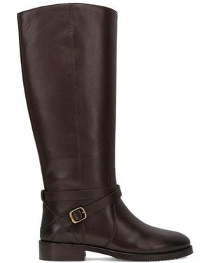 Frye Melissa Belted Leather Boot - Brown