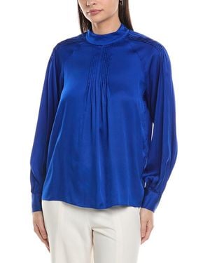 Tahari The Bruna Silk-Blend Blouse - Blue