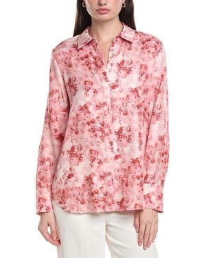 Lafayette 148 New York Scottie Silk Blouse - Pink