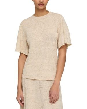 Lafayette 148 New York Jacquard Flutter Sleeve Jumper - Natural