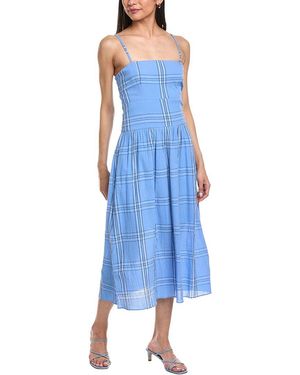 Garrie B Drop-Waist Midi Dress - Blue