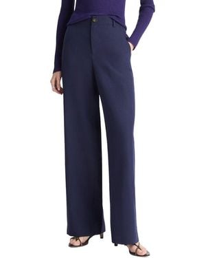 Vince Mid Rise Relaxed Wide Leg Pant - Blue