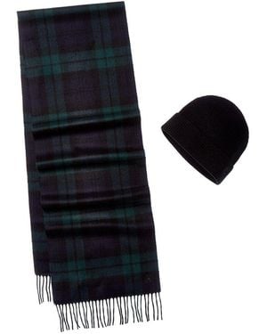 Brooks Brothers 2pc Wool & Cashmere-blend Hat & Gloves Set - Black