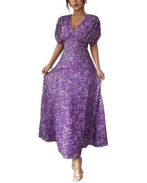 XIRELLI Print Maxi Dress - Purple