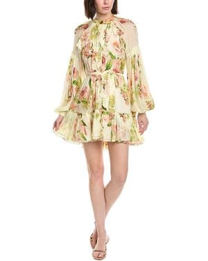 Hemant & Nandita Ruffle Mini Dress - Yellow