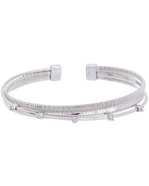 Meshmerise 18K Plated 0.05 Ct. Tw. Diamond Mesh Bangle - White