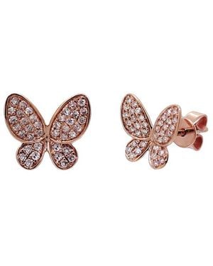 Sabrina Designs 14K Rose 0.20 Ct. Tw. Diamond Butterfly Earrings - Pink