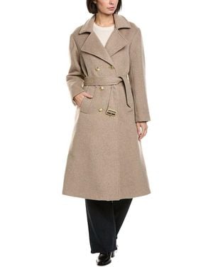 Cynthia Rowley Wool-blend Trench Coat - Natural