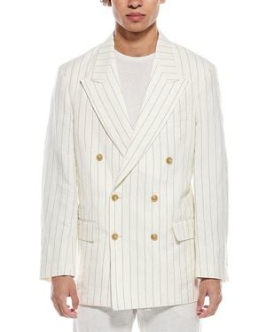 Todd Synder X Champion Pinstripe Wythe Linen-Blend Jacket - White