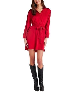 Bella Dahl Belted Pullover Shirt Dress - Red