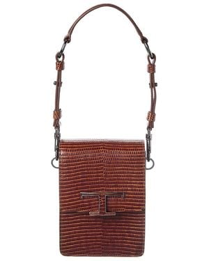 Tod's Embossed Leather Crossbody - Red