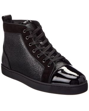 Christian Louboutin Louis Orlato Suede & Patent Trainer - Black