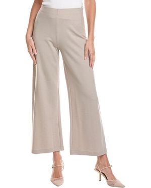 Eileen Fisher Petite Felted Wool Wide Leg Pant - Natural