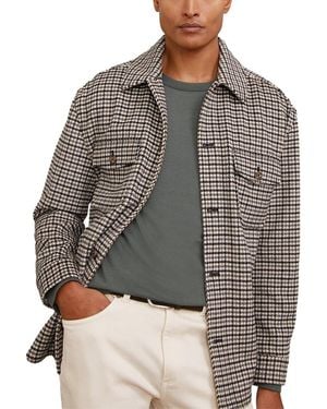 Reiss Liam Houndstooth Wool-Blend Casual Shirt - Grey