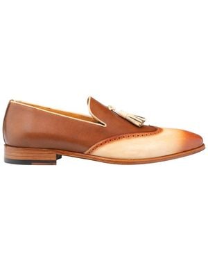 Mezlan Jucar Two-Tone Tasselled Leather Slip-On - Brown