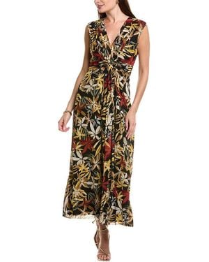 Anne Klein Twist Front Maxi Dress - Metallic