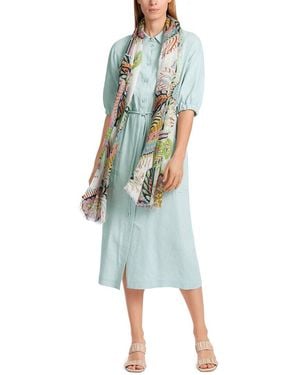 Marc Cain Linen-Blend Maxi Dress - Blue