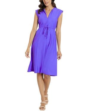 Jude Connally Tess Tie Waist Midi Dress - Blue