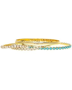 Rivka Friedman 18K Plated Cz Dangle Earrings - Metallic