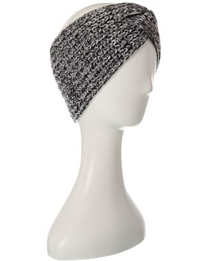 Amicale Cashmere Marl Shaker Rib Twist Cashmere Headband - Grey