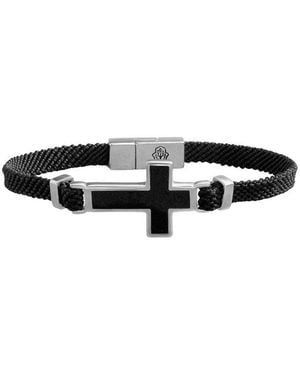 Karma and Luck Plated Magnetic Bracelet - Black