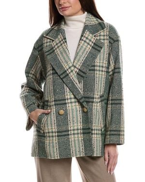 Lafayette 148 New York Double Breasted Wool-Blend Car Coat - Grey