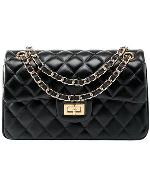 Adele Berto Leather Wallet On Chain - Black