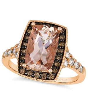 Le Vian Peach Morganite 14K Rose 2.77 Ct. Tw. Diamond & Morganite Ring - White