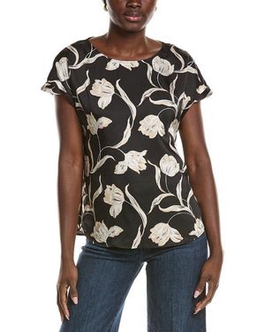 Jones New York Button Detail Blouse - Black