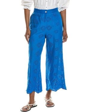Johnny Was Delores Wide Leg Linen Pant - Blue