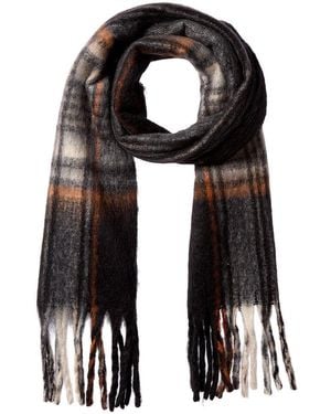 La Fiorentina Plush Fringe Scarf - Black