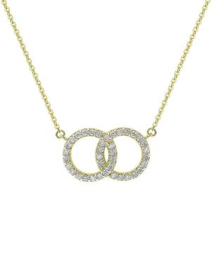Suzy Levian 14k 0.50 Ct. Tw. Diamond Interlocking Necklace - Metallic