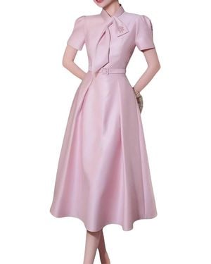 Linda Charm Midi Dress - Purple