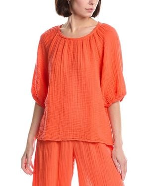 Michael Stars Jane Puff Sleeve Top - Red