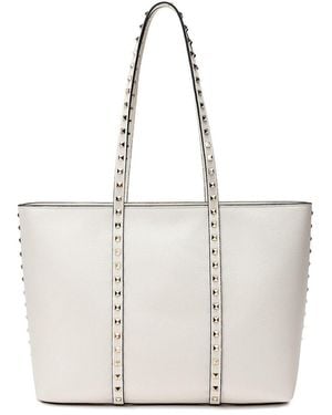 Tiffany & Fred Paris Studded Leather Tote - White