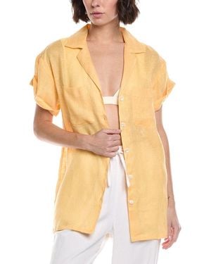Vitamin A Playa Pocket Linen Blouse - Yellow