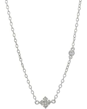 Savvy Cie Cz Station Necklace - Metallic