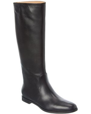 Sergio Rossi Chevallier Leather Knee-High Boot - Black