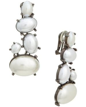 Kenneth Jay Lane Cluster Earrings - White